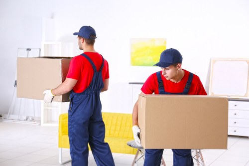 Person placing boxes into secure self storage in Marylebone