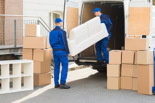 Selfstorage Marylebone staff ensuring safe storage operations with protective measures
